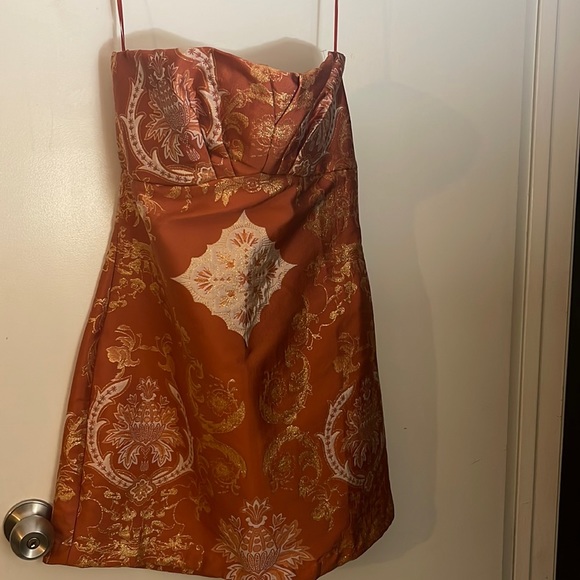 FREEPEOPLE COPPER COMBO STRAPLESS DRESS NEW W TAGS SIZE 12 - Picture 3 of 7